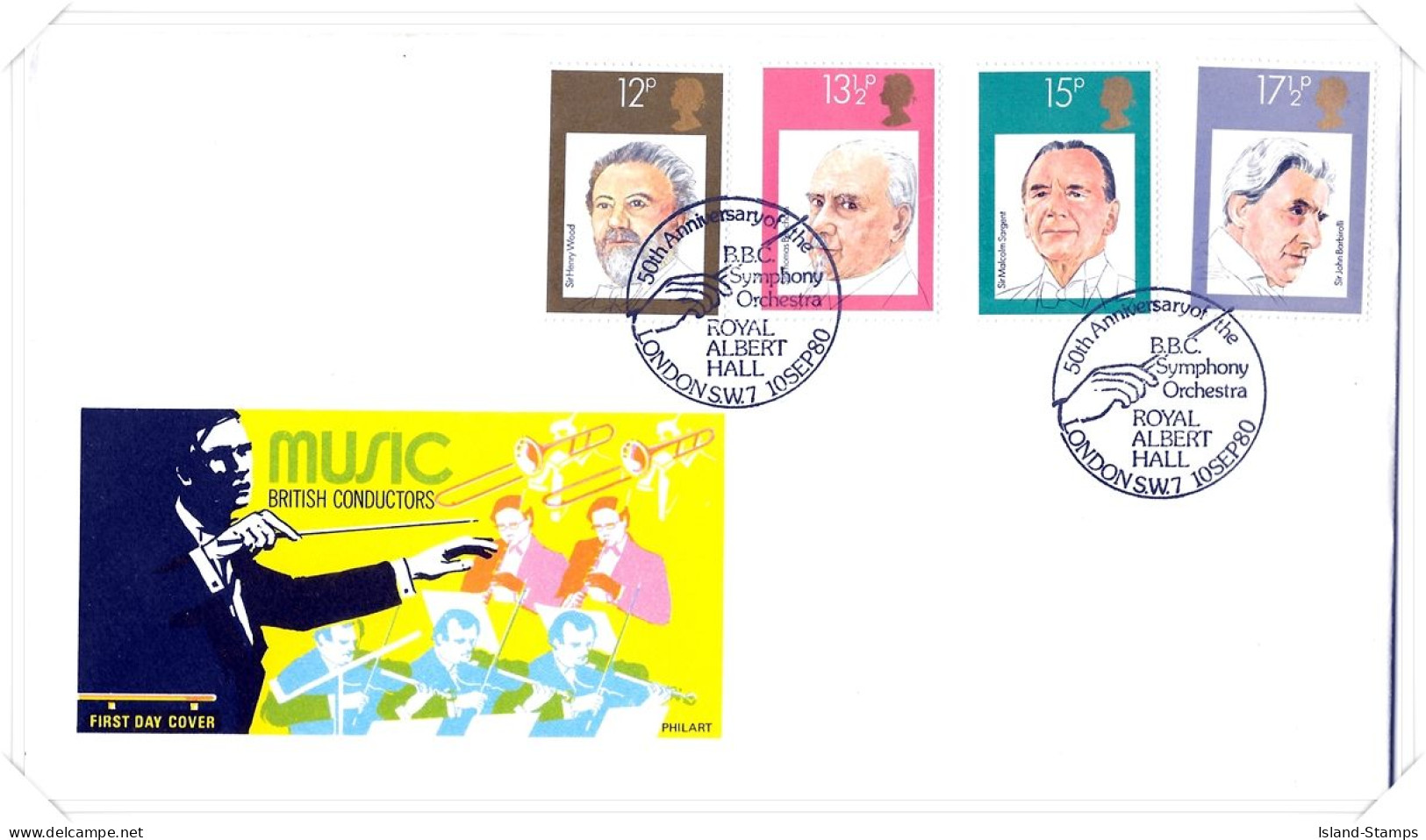 1980 Musicians Unaddressed FDC Tt - 1971-1980 Decimale  Uitgaven