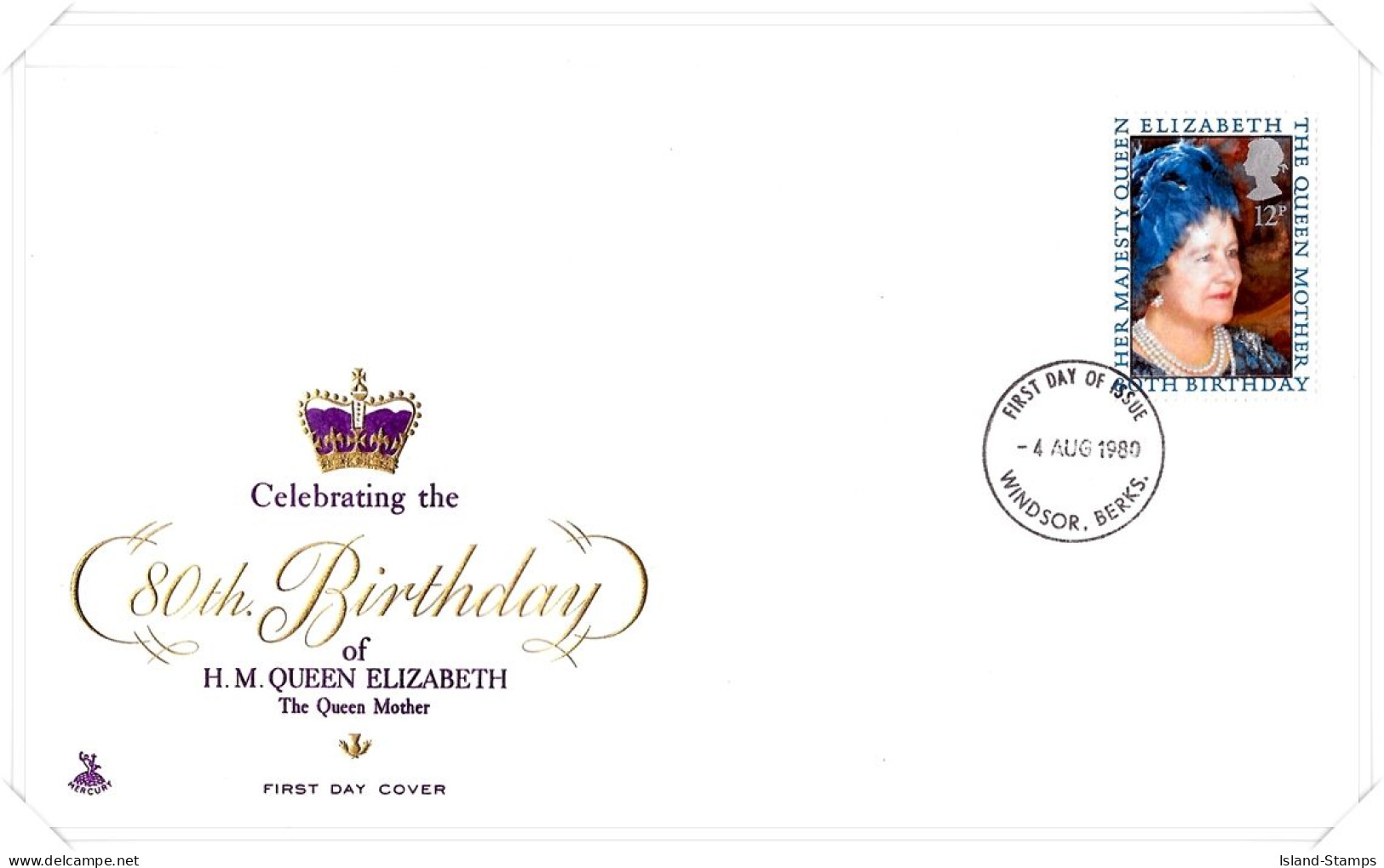 1980 Queen Mother Unaddressed FDC Tt - 1971-1980 Decimal Issues