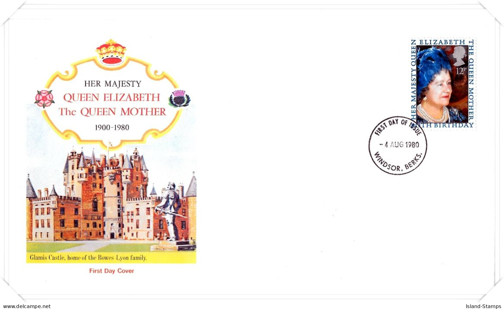 1980 Queen Mother Unaddressed FDC Tt - 1971-1980 Decimale  Uitgaven