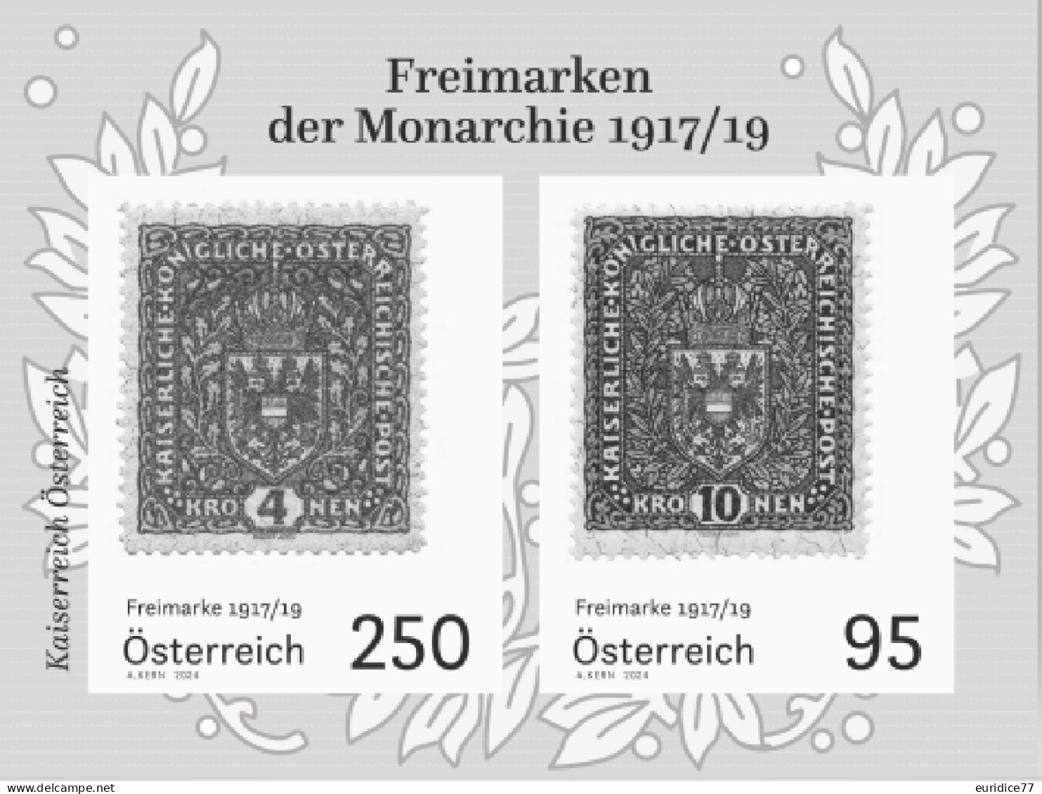 Austria 2024 - Freimarken Der Monarchie 1917/19 Black Print Mnh** - Probe- Und Nachdrucke