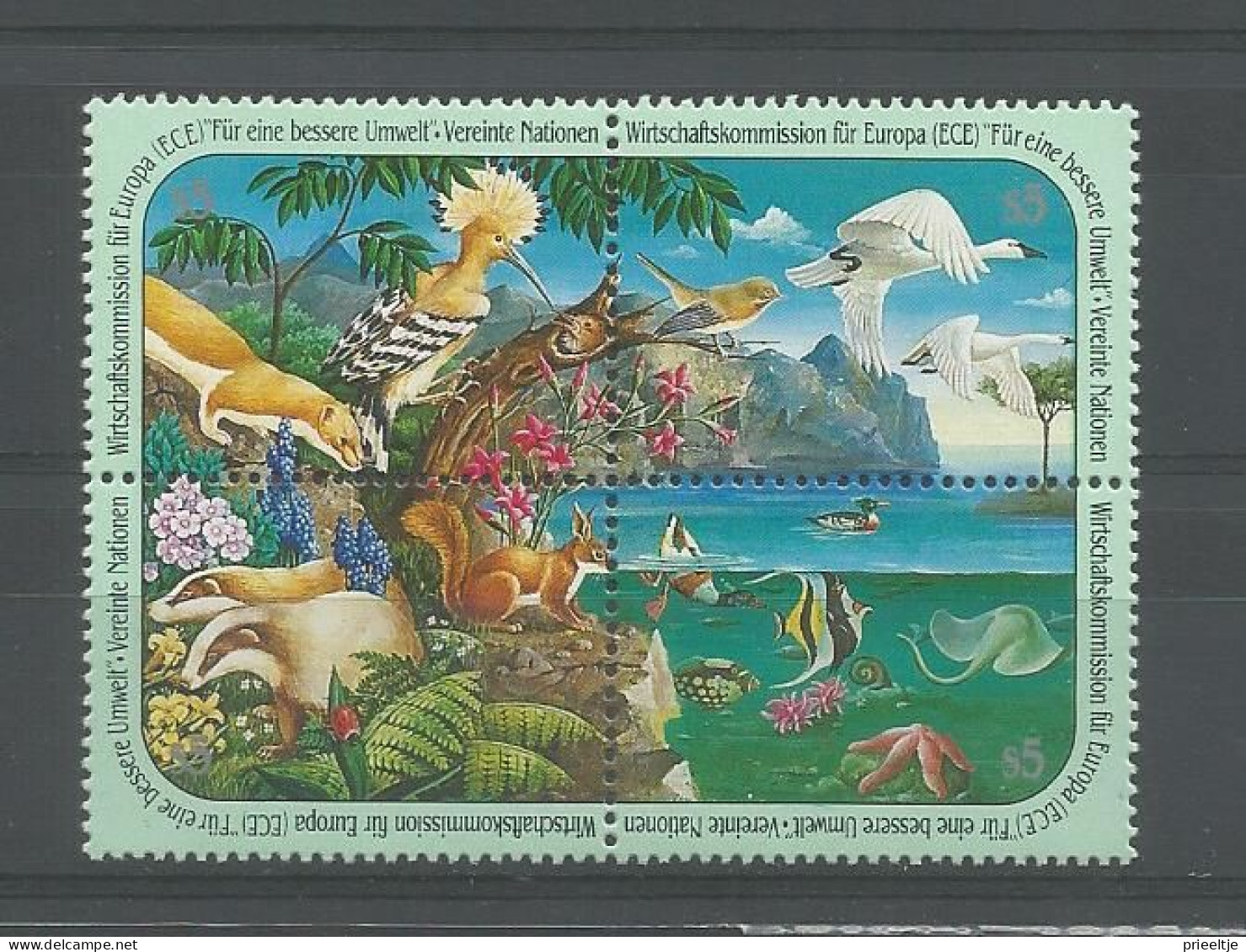 United Nations V. 1991 Fauna 4-block  Y.T. 118/121 ** - Unused Stamps