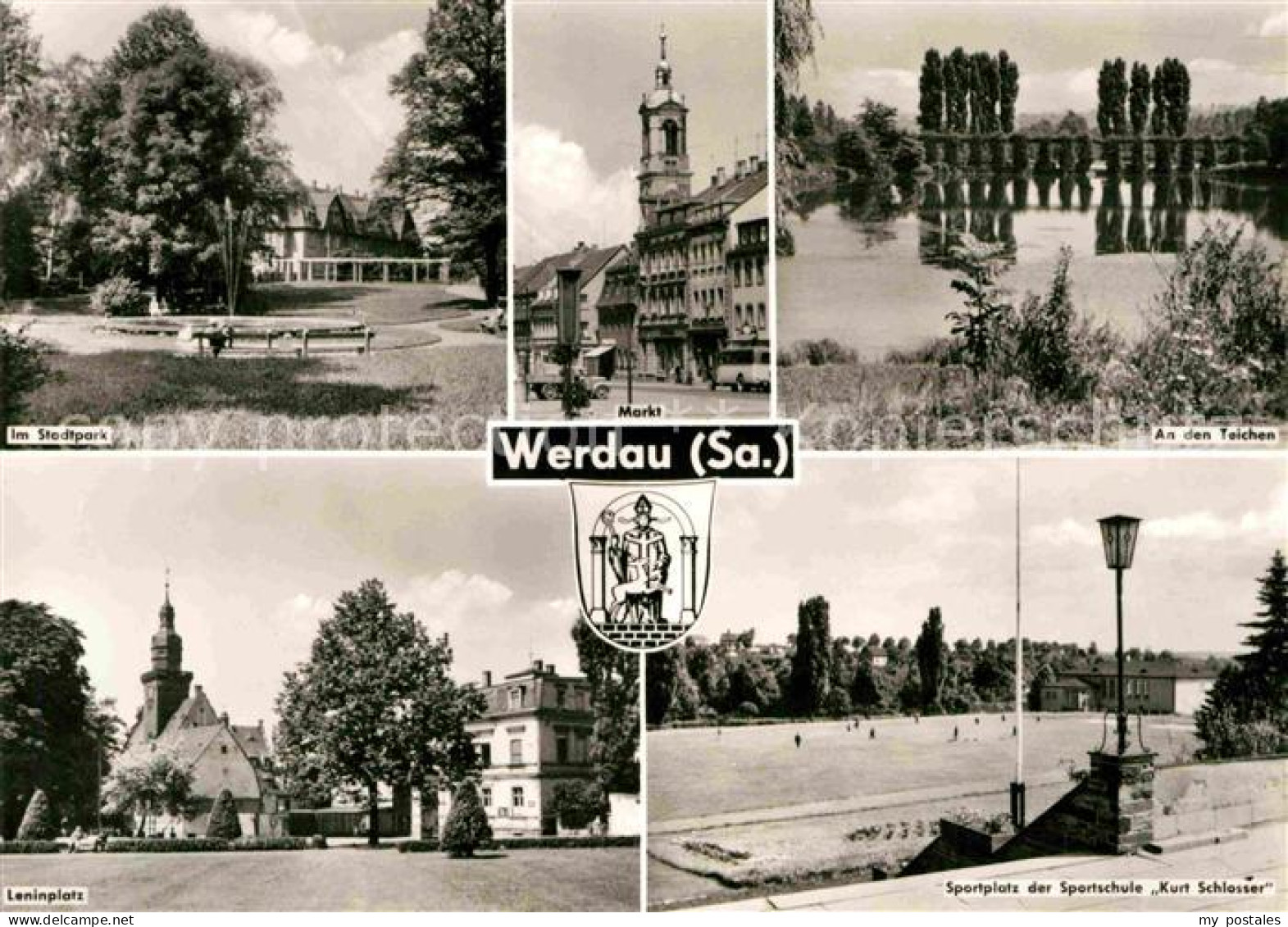 72645990 Werdau Sachsen Stadtpark An-den-Teichen Markt Leninplatz Werdau - Werdau