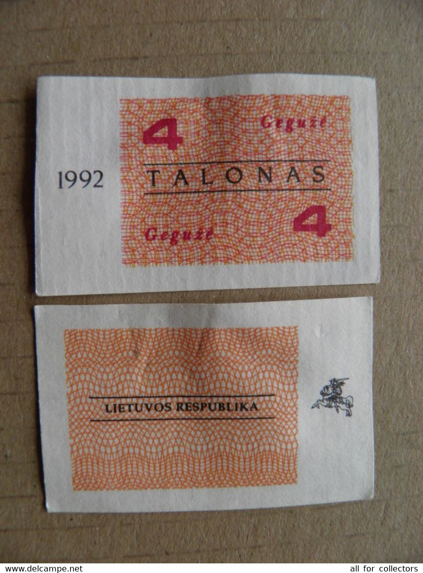 Banknote Lithuania 1992 Used Talonas 4 Mai - Litauen