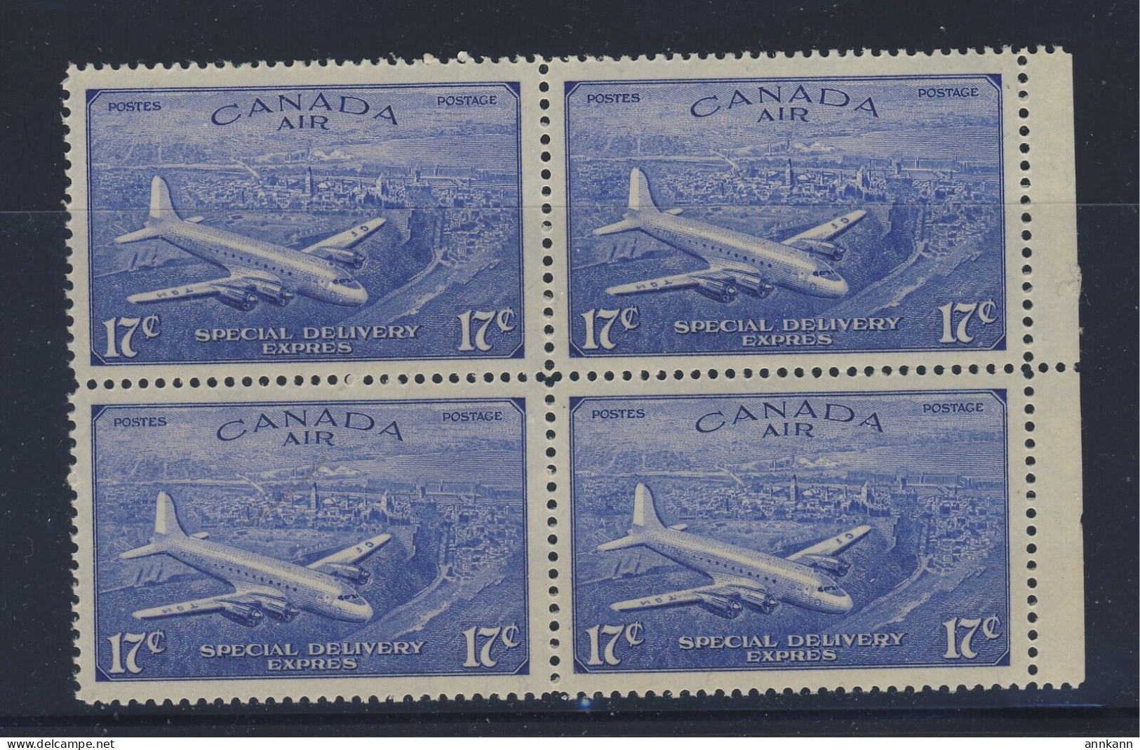 Canada Air Mail Stamps; Block Of 4 #CE4 -17c MNH VF. Guide Value = $56.00 - Blocs-feuillets