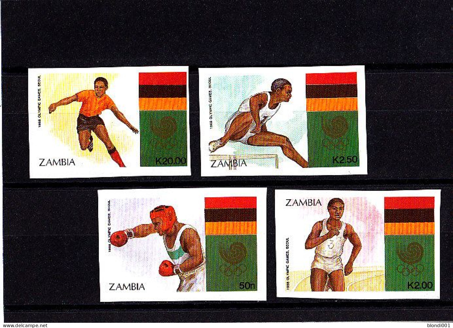 Olympics 1988 - Boxing - ZAMBIA -Set Imperf. MNH - Sommer 1988: Seoul