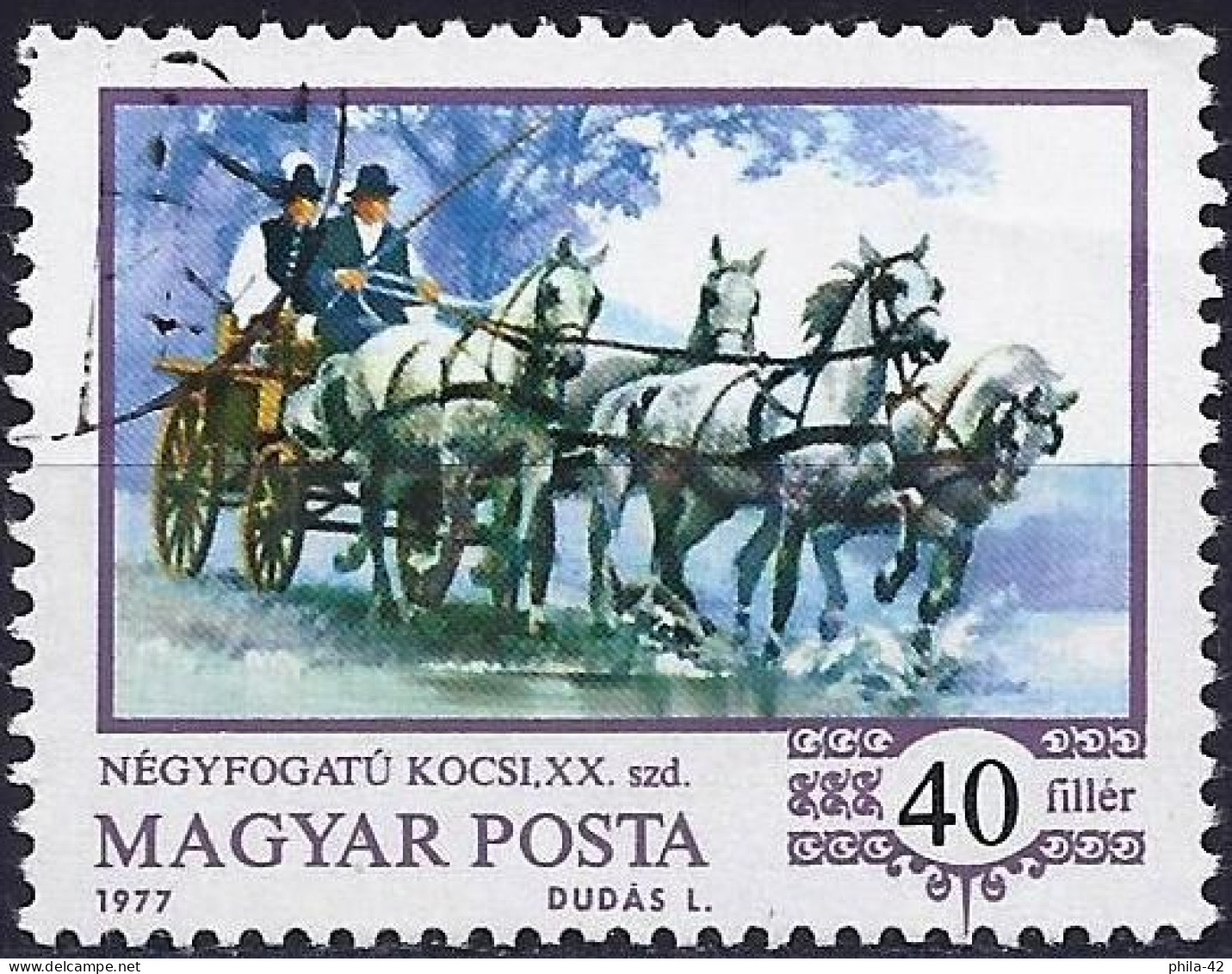 Hungary 1977 - Mi 3178A - YT 2543  ( Horsedrawn ) - Kutschen