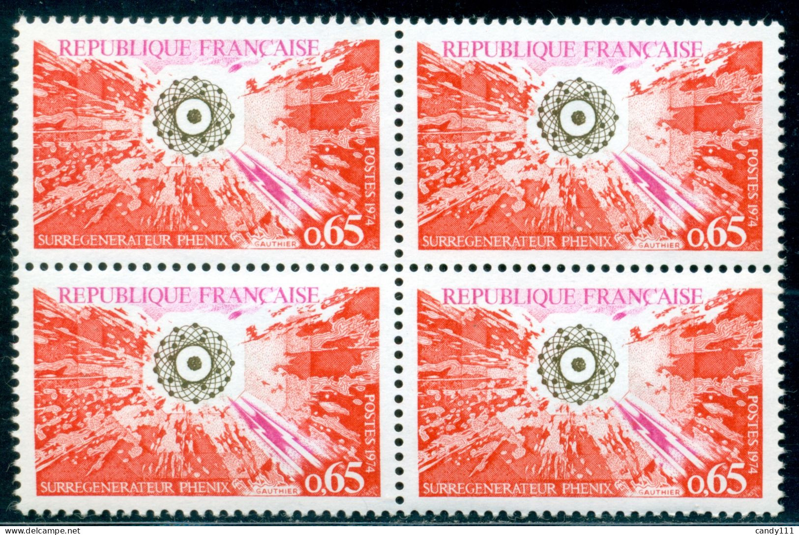 1974 SPX,Superphoenix,Atomic Model,nuclear Power Station,France,1886,MNH X4 - Atomenergie