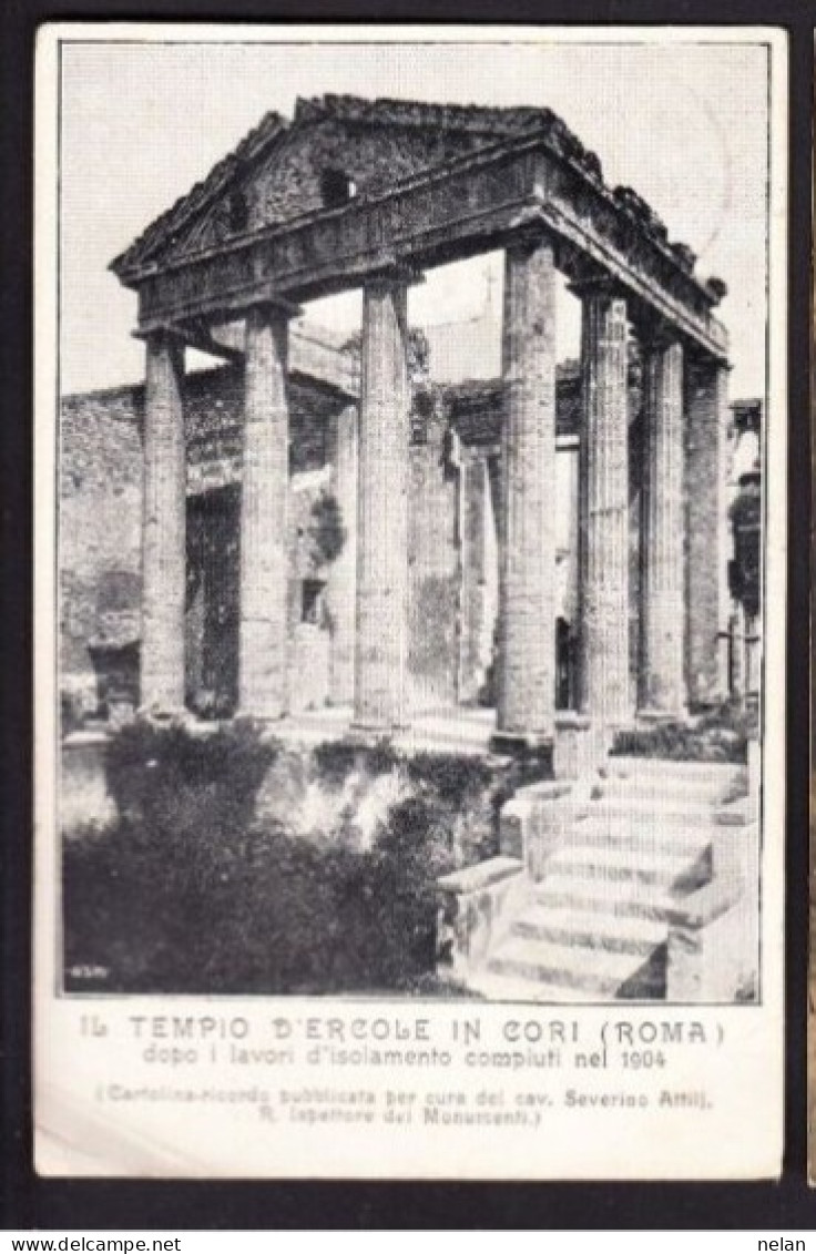 IL TEMPIO D ERCOLE IN CORI DOPO I LAVORI D ISOLAMENTO COMPIUTI NEL 1904 - Latina