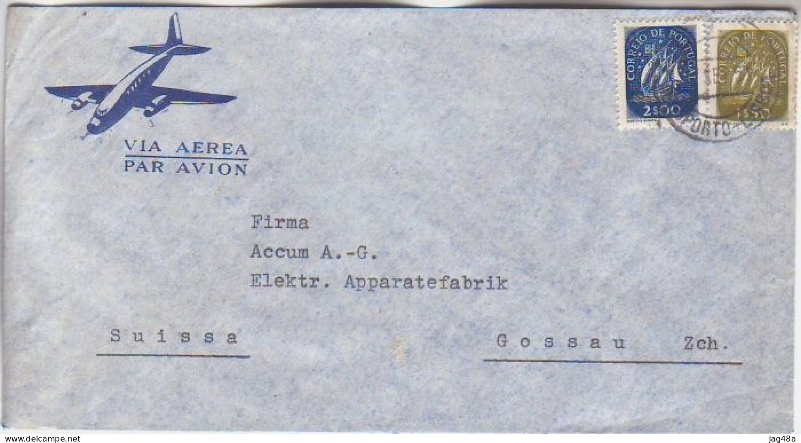 PORTUGAL. 1951/Lisboa, Airmail Envelope/scarce Mixed Franking. - Storia Postale
