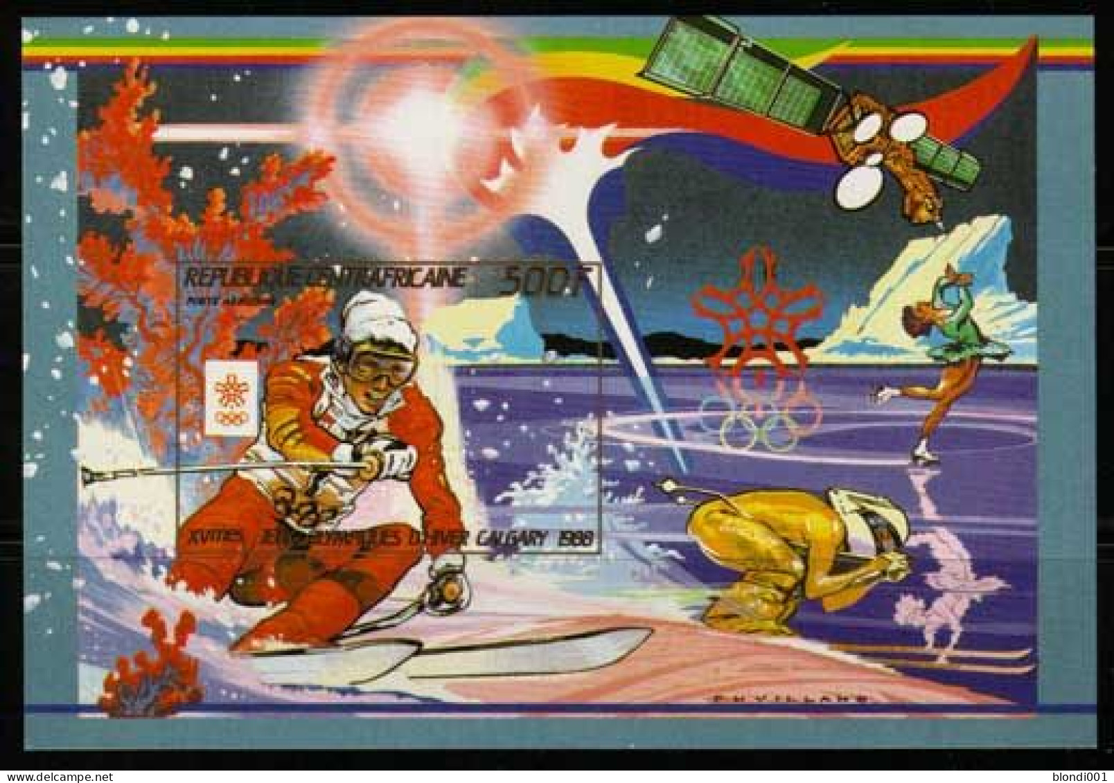 Olympics 1988 - Ski - SPACE - C:-AFRICA - S/S Imperf. MNH - Winter 1988: Calgary