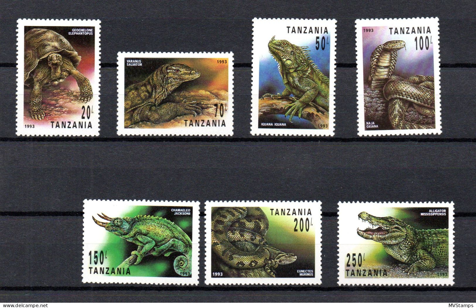 Tansania 1993 Set Reptiles/turtle/Leguan Stamps (Michel 1503/09) MNH - Tansania (1964-...)