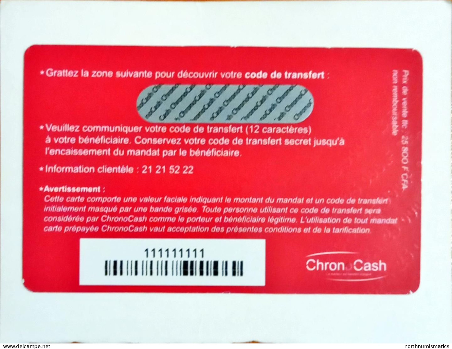 Chronocash Sample Prepaid Phone Card - Collections