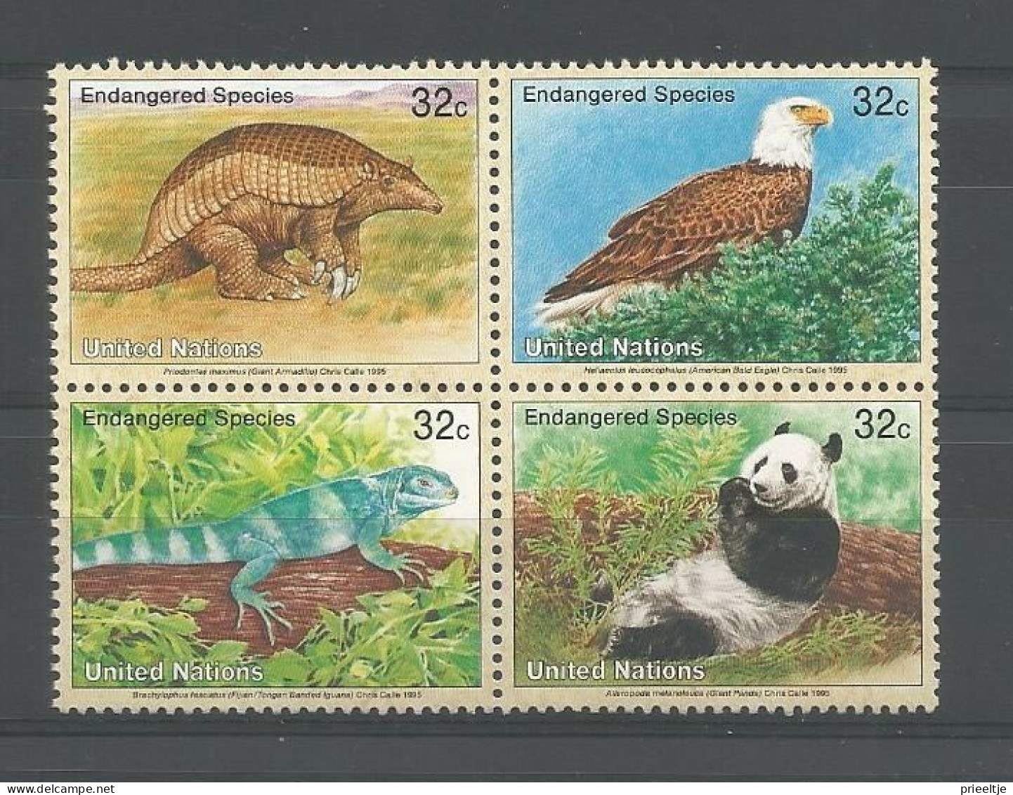 United Nations NY 1995 Endangered Animals 4-block Y.T. 669/672 ** - Unused Stamps
