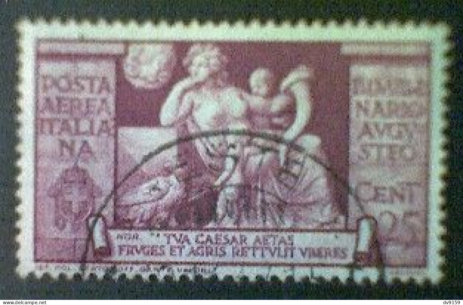 Italy, Scott #C95, Used (o), 1937, Charity Issue, Augustus: Prosporus People, 25cts, Red Violet - Luftpost