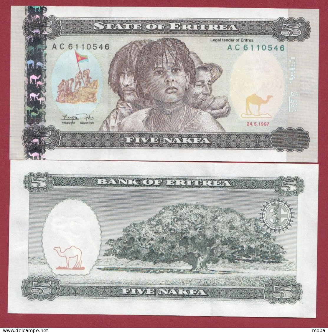 Erythrée -- 5 Nakfa - Du 24/05/1997 ---UNC---(127) - Erythrée