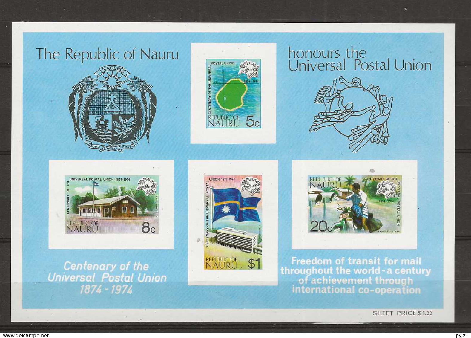1974 MNH Nauru Mi Block 1 Postfris** - Nauru
