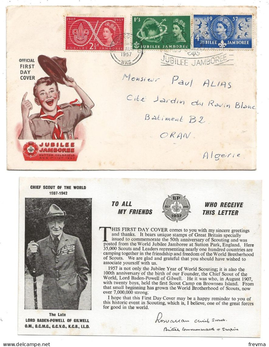 Enveloppe Publicitaire Jubilée Jambore Angleterre Cachet Sutton 1957 - Storia Postale