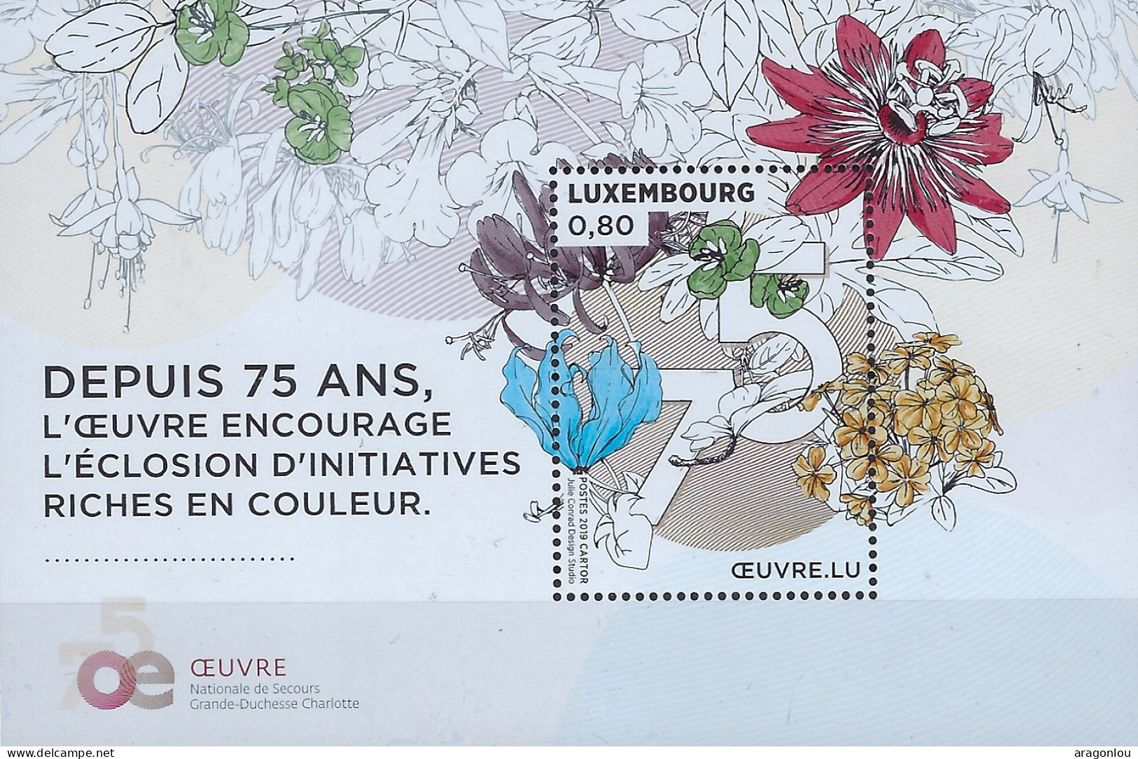 Luxembourg - Luxemburg - Bloc - Feuillet   2019   75 Ans L'Oeuvre Encourage L'Eclosion   MNH** - Blocks & Kleinbögen