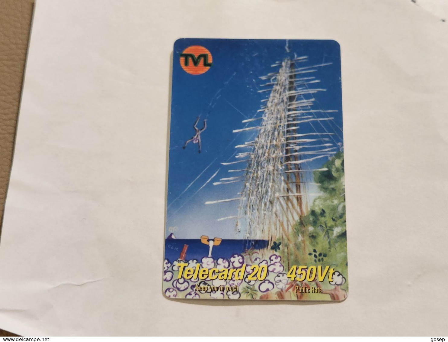 VANUATU-(VU-TVL-REM-0010-061231)-Gaul Jump(Yellow Value)-(1)-(225vt )-(6657-617-606)-used Card+1card Prepiad Free - Vanuatu