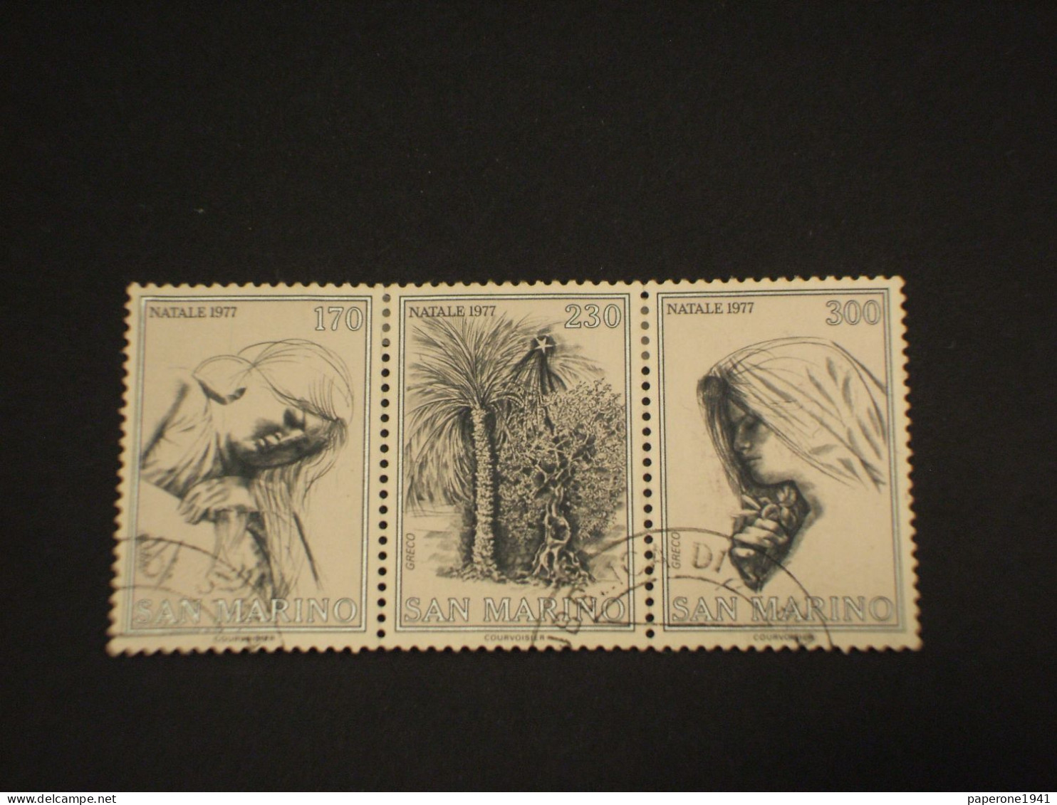 SAN MARINO - 1977 NATALE DISEGNI 3 VALORI - TIMBRATI/USED - Used Stamps