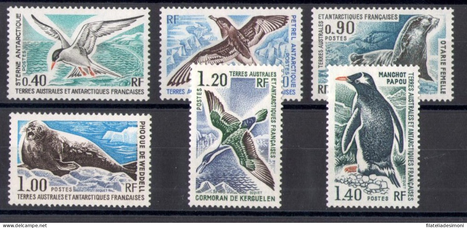 1976 Taaf , Fauna - Yvert N. 55/60 - 6 Valori - MNH** - Altri & Non Classificati