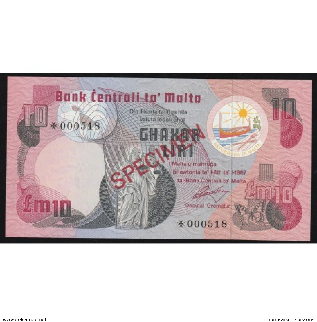 MALTE - 10 POUNDS - SPECIMEN - Malta