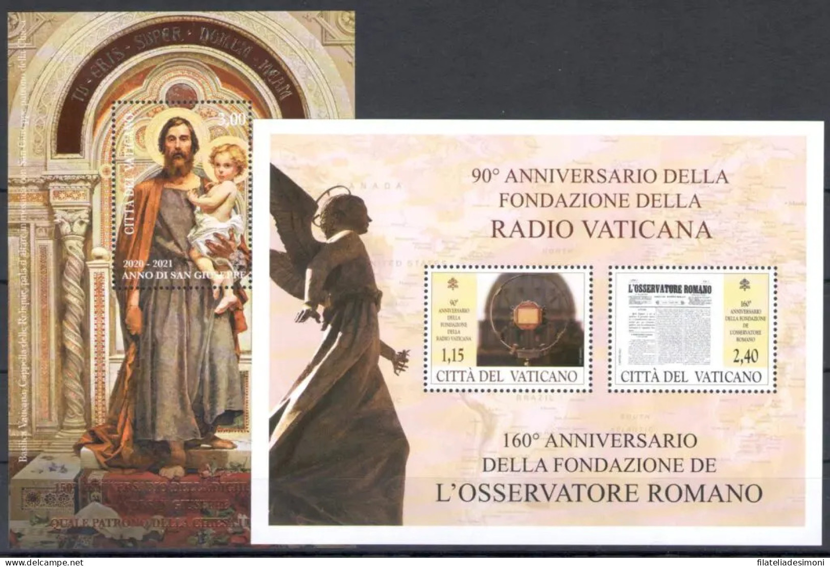 2021 Vaticano, Annata Completa 23 Valori + 5 BF + 1 Libretto Santo Natale + 3 Minifogli (Dante + Sant'Ignazio + Giornata - Full Years