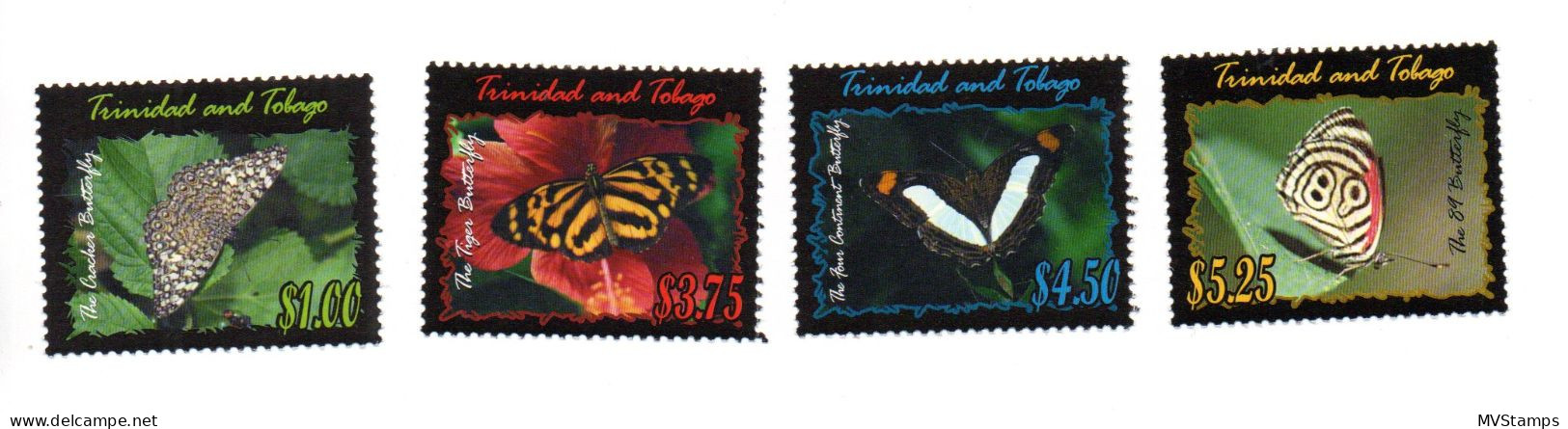 Trinidad & Tobago 2002 Set Butterfly/Schmetterlinge Stamps (Michel 735/38) Nice MNH - Trinidad & Tobago (1962-...)