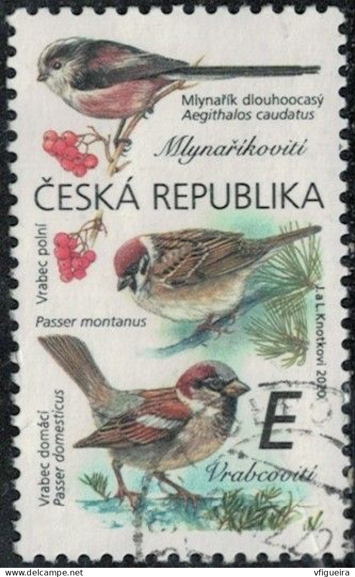 République Tchèque 2020 Oblitéré Used Oiseaux Aegithalidae Et Passeridae Y&T CZ 955 SU - Gebraucht