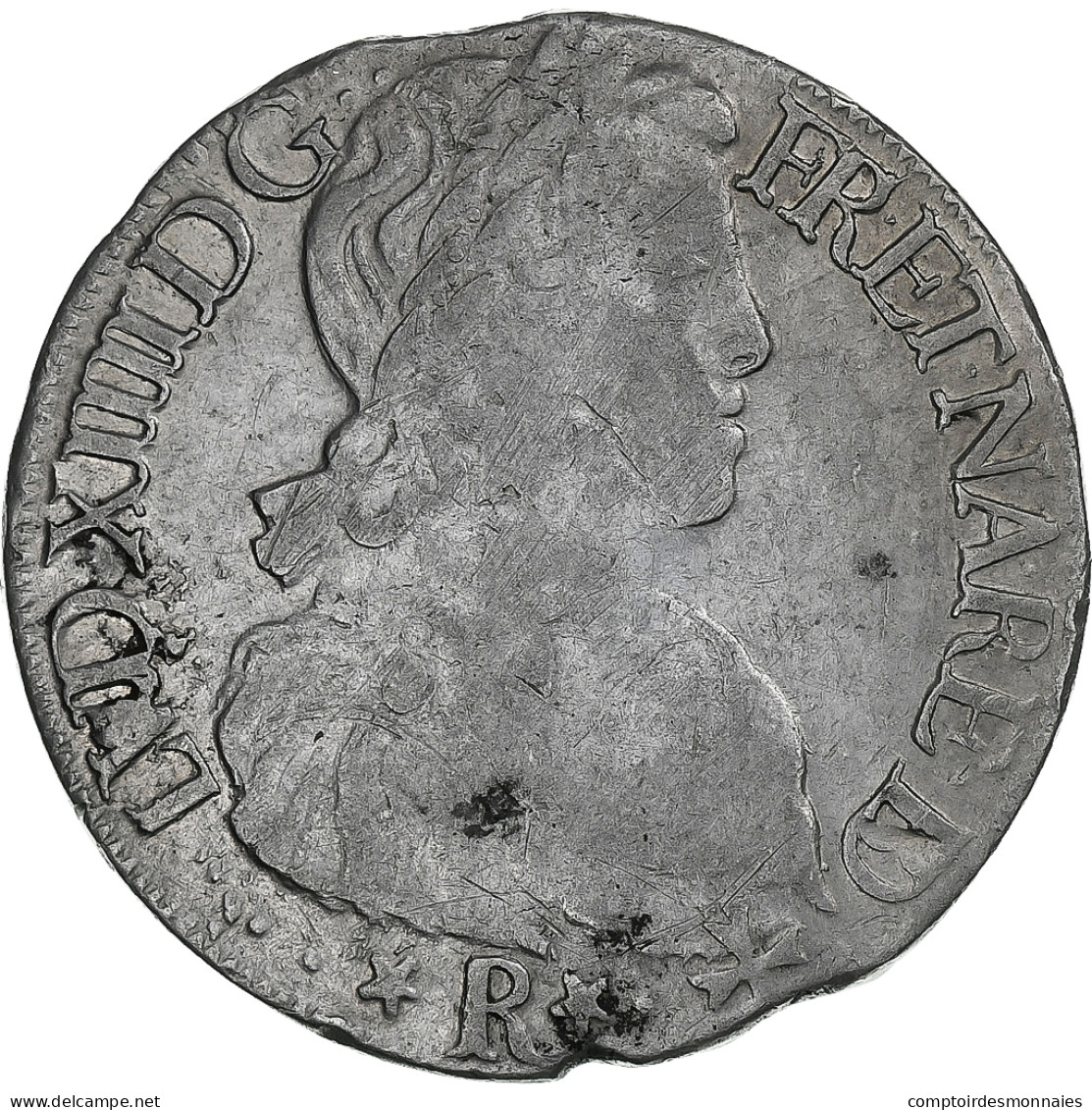 France, Louis XIV, Écu De Béarn à La Mèche Longue, 1656, Morlaas, Argent - 1643-1715 Louis XIV The Great