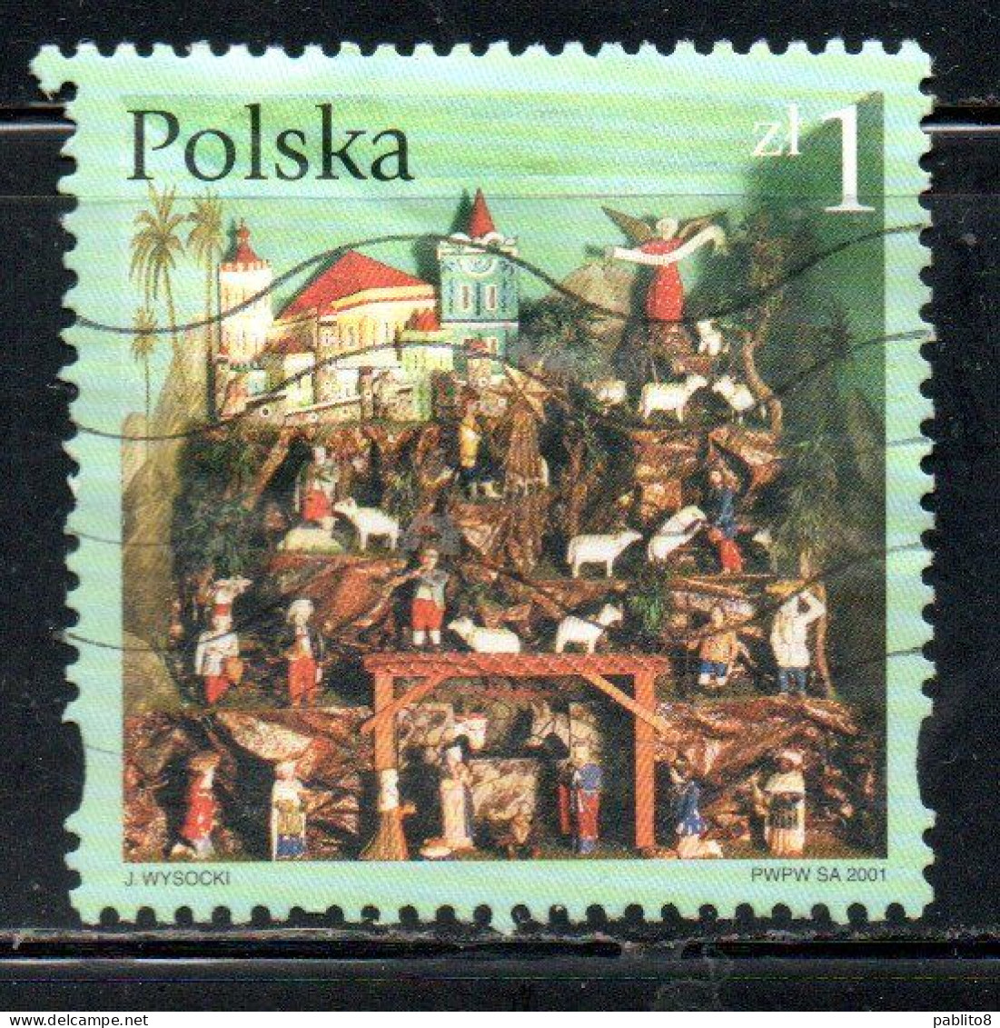 POLONIA POLAND POLSKA 2001 EASTER WOMEN AT EMPTY TOMB  1z USED USATO OBLITERE' - Usados