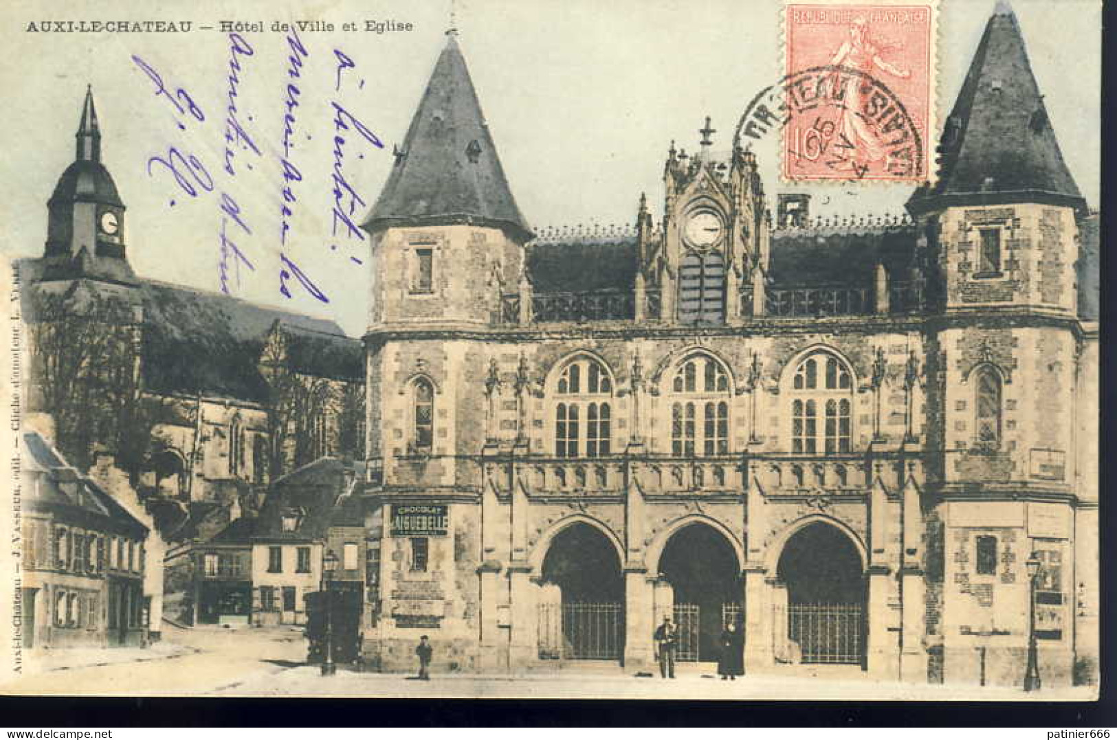 Auxi Le Chateau Lhotel De Ville Et Eglise - Auxi Le Chateau