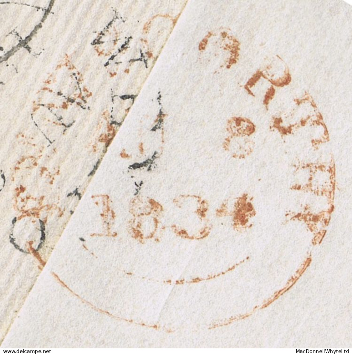 Ireland Wexford Waterford 1834 Cover To Clonmel "single" With ENNISCORTHY/PENNY POST In Brown-red - Prefilatelia