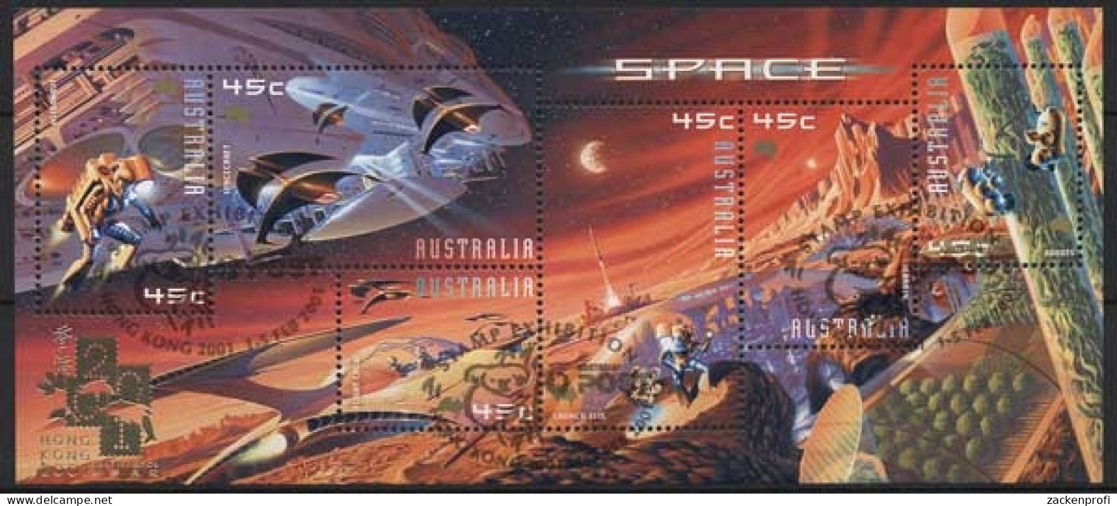 Australien 2000 HONG KONG '01 Weltraum Mars Block 36 I Gestempelt (C24119) - Blocks & Kleinbögen