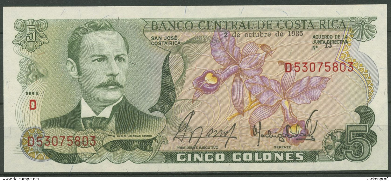 Costa Rica 5 Colones 2.10.1985, Orchidee, KM 236 D Kassenfrisch (K450) - Costa Rica