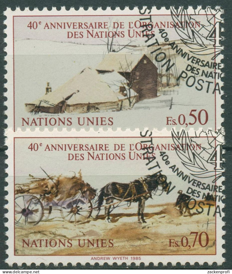 UNO Genf 1985 40 Jahre Vereinte Nationen Gemälde 133/34 A Gestempelt - Used Stamps