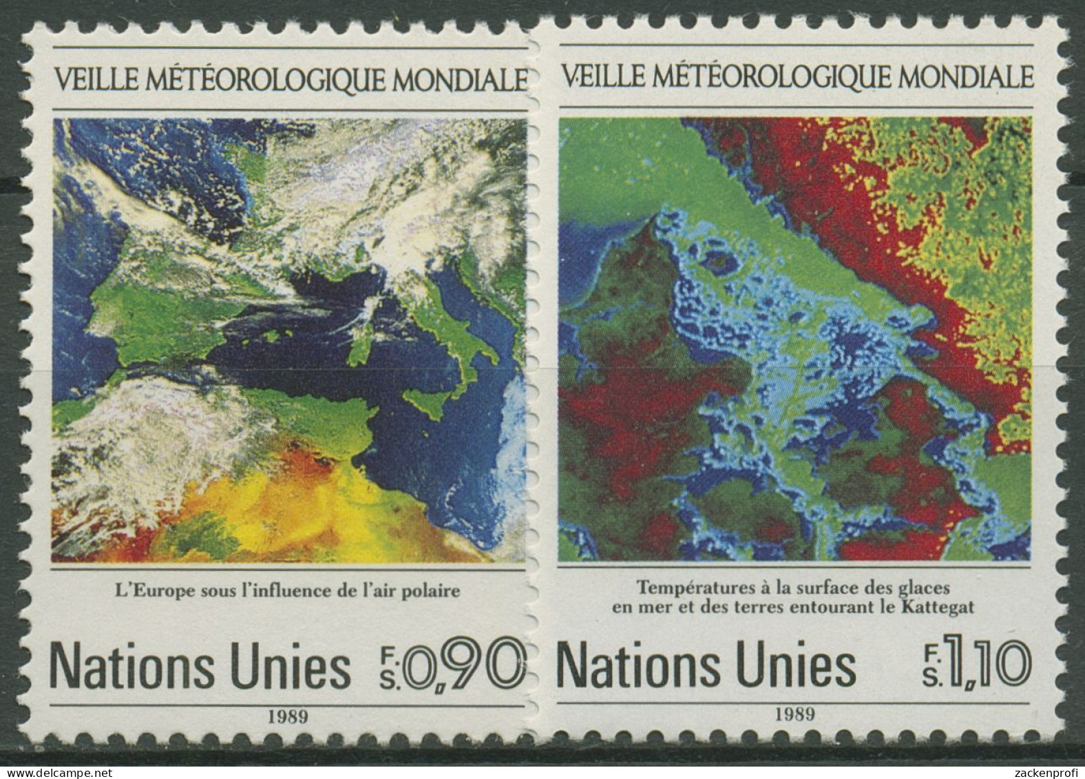 UNO Genf 1989 Weltwetterwacht Satellitenbilder 176/77 Postfrisch - Ungebraucht
