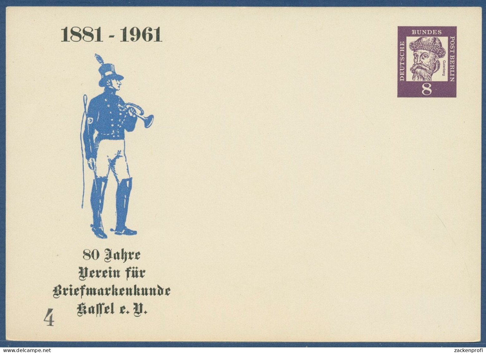 Berlin 1961 Bedeutende Deutsche, Privatpostkarte PP 26/1 Ungebraucht (X41019) - Privé Postkaarten - Ongebruikt