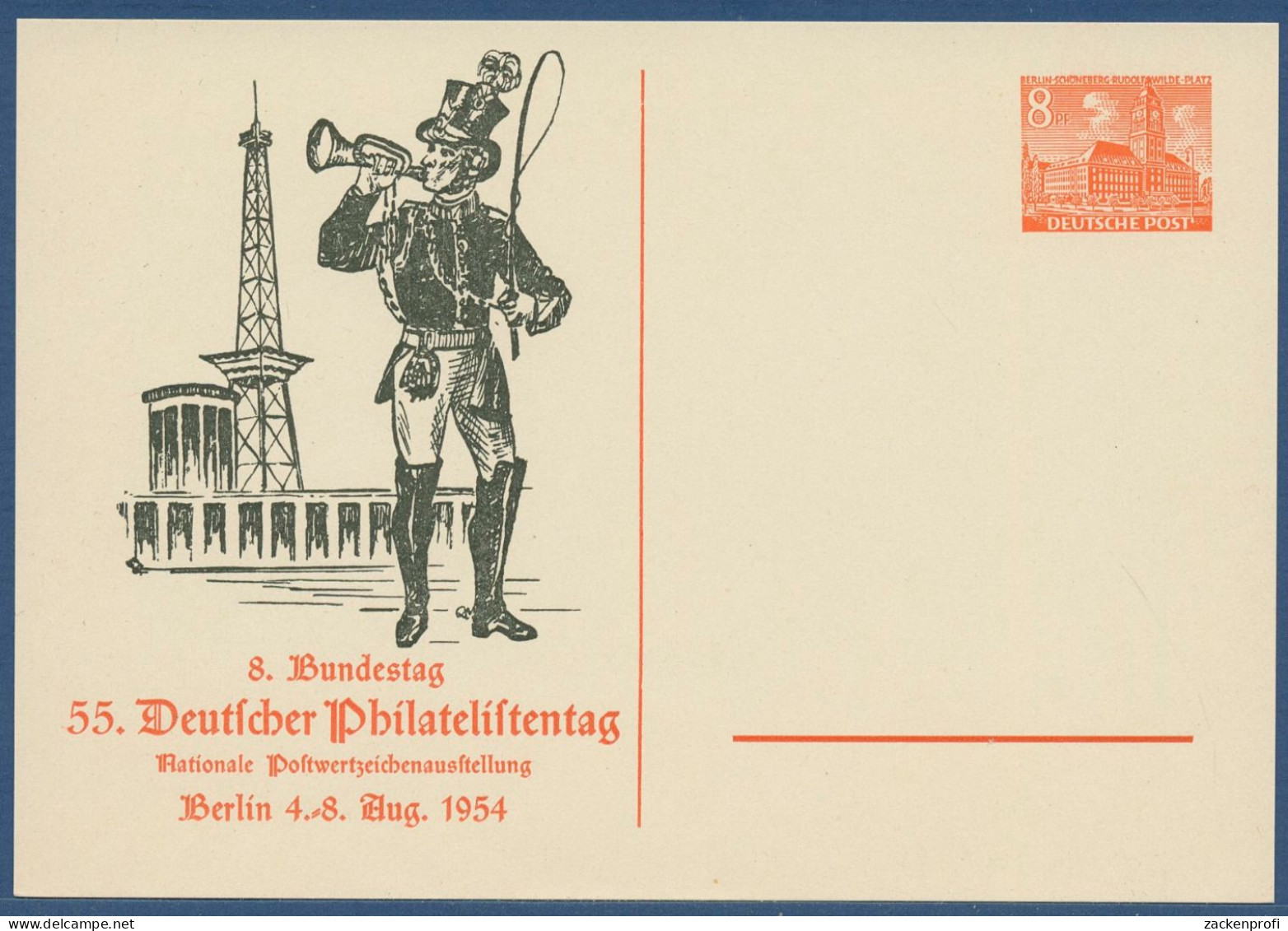 Berlin 1954 Dt. Philatelistentag, Privatpostkarte PP 5/3a Ungebraucht (X41016) - Cartes Postales Privées - Neuves