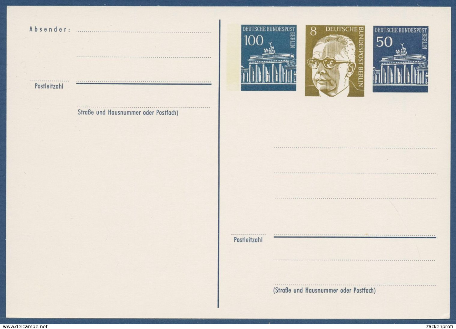 Berlin 1972 Heinemann BBT, Privatpostkarte PP 43/1 Ungebraucht (X41020) - Cartes Postales Privées - Neuves