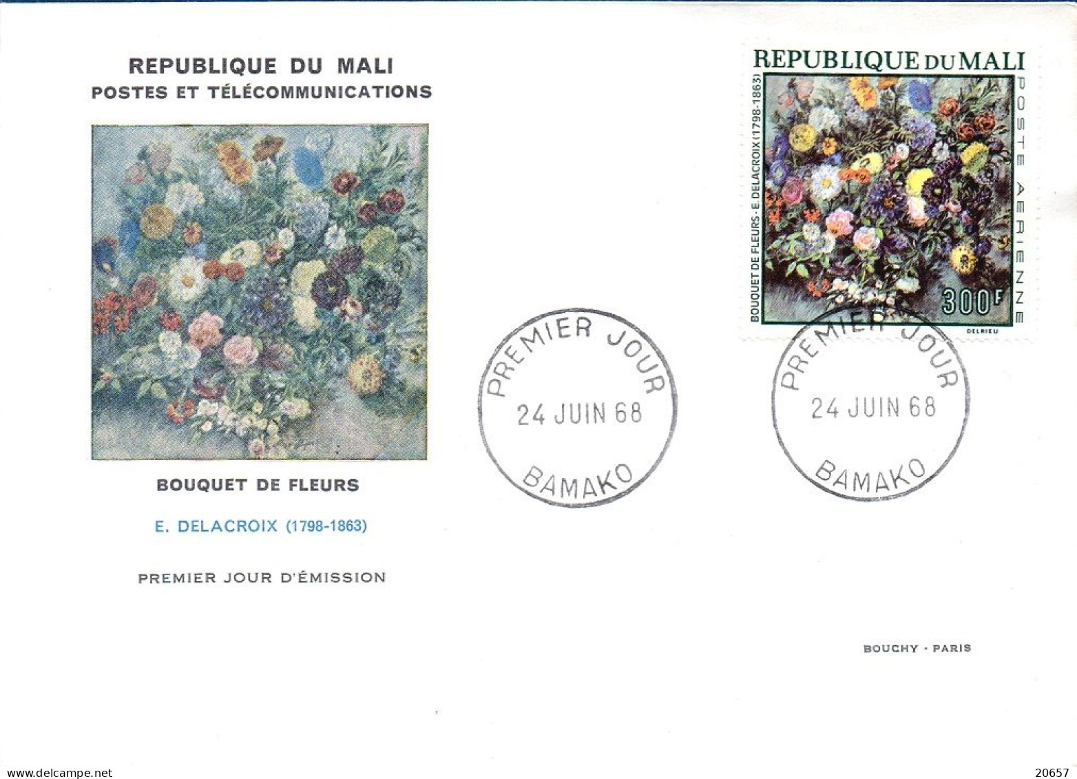 Mali A 055/58 Fdc Edouard Manet , Delacroix , Van Gogh , Millet - Impressionismus