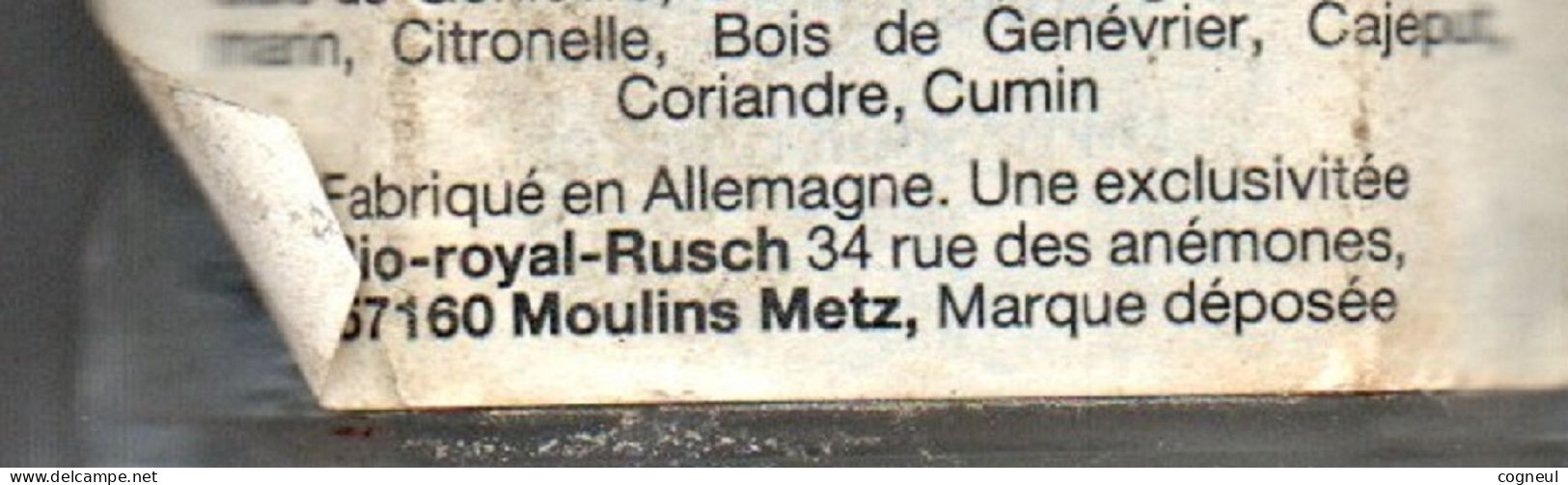 2 Bouteilles Eau De Toilettes Bio-royal Rusch , Moulins Les Metz - Flacons (vides)