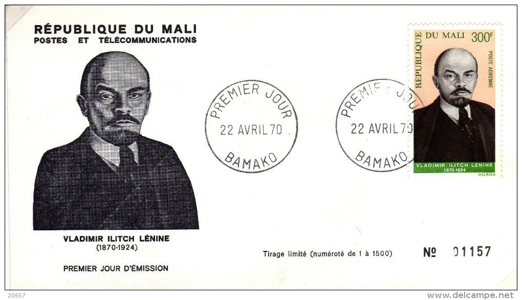 Mali A 089 Fdc Vladimir Ilitch Lénine - Lénine