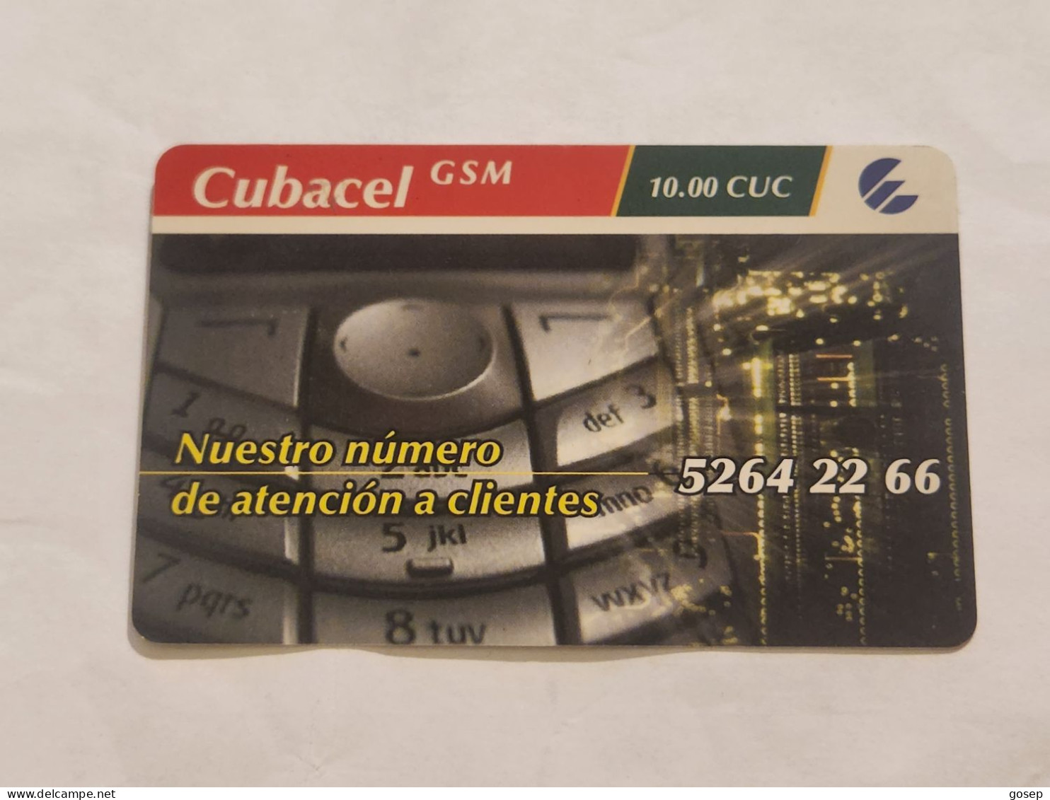 CUBA-(Cubacel-01Cc)-Nuestro Número De-(68)-(10 CUC)-(0109279334025)-used Card+1card Prepiad Free - Cuba