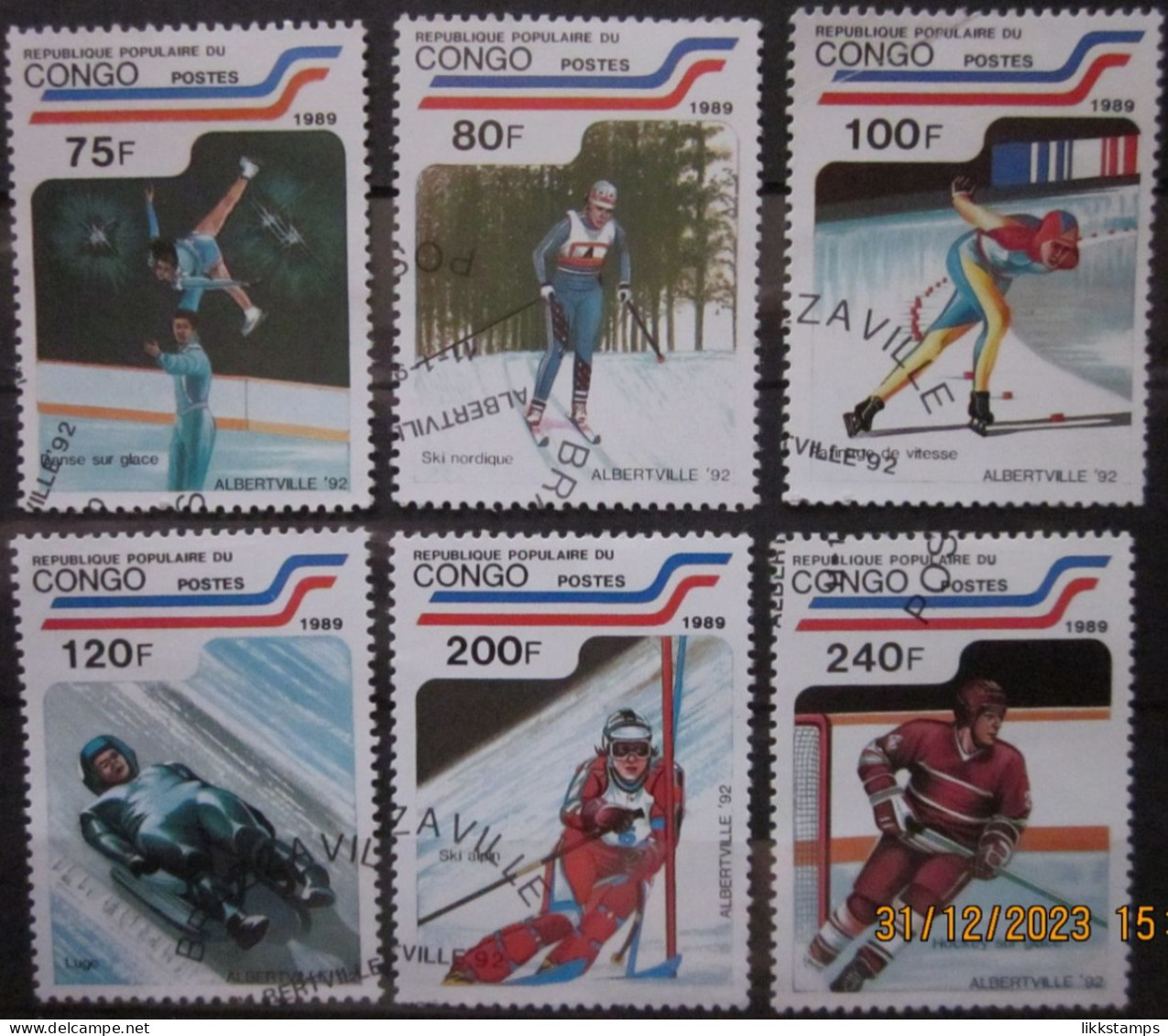 CONGO 1989 ~ S.G. 1160 - 1165, ~ OLYMPIC GAMES. ~  VFU #03076 - Usati