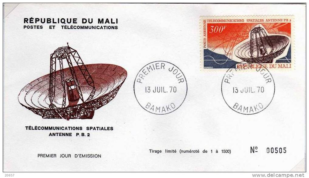 Mali A 095 Fdc Antenne P.B 2 , Télécoms - Other & Unclassified