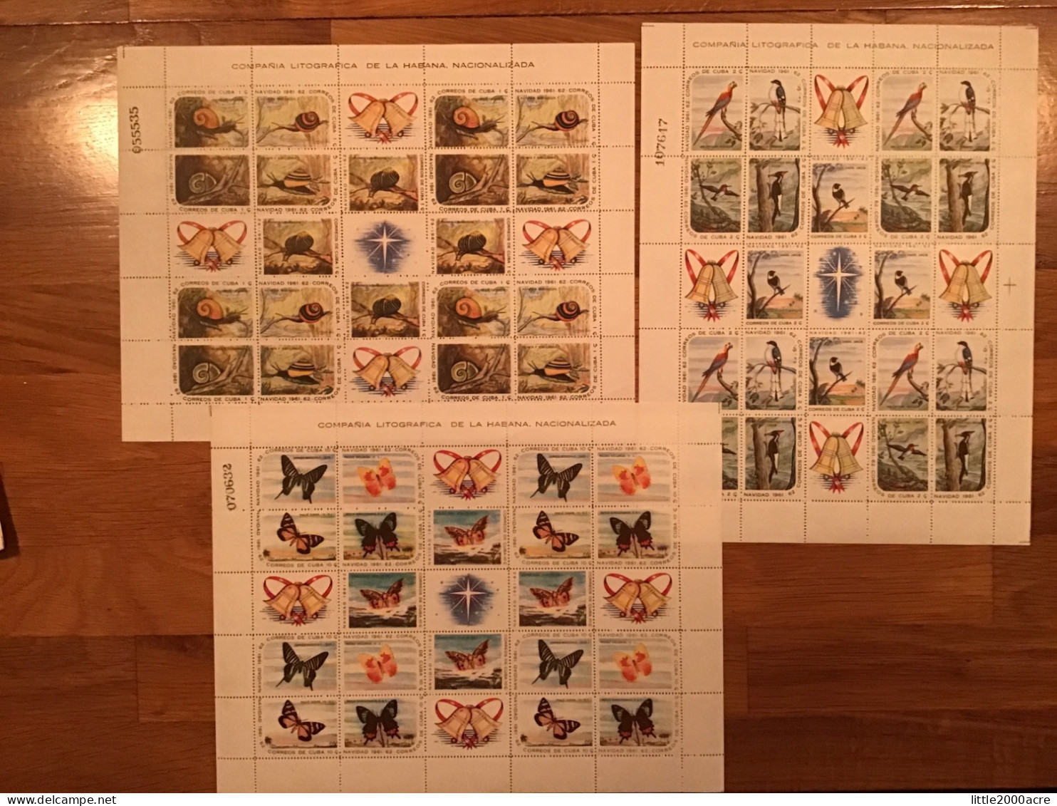 Cuba 1961 Christmas Minisheets X 3 MNH SG 999-1001 Edfil 890-4 - Blocks & Sheetlets