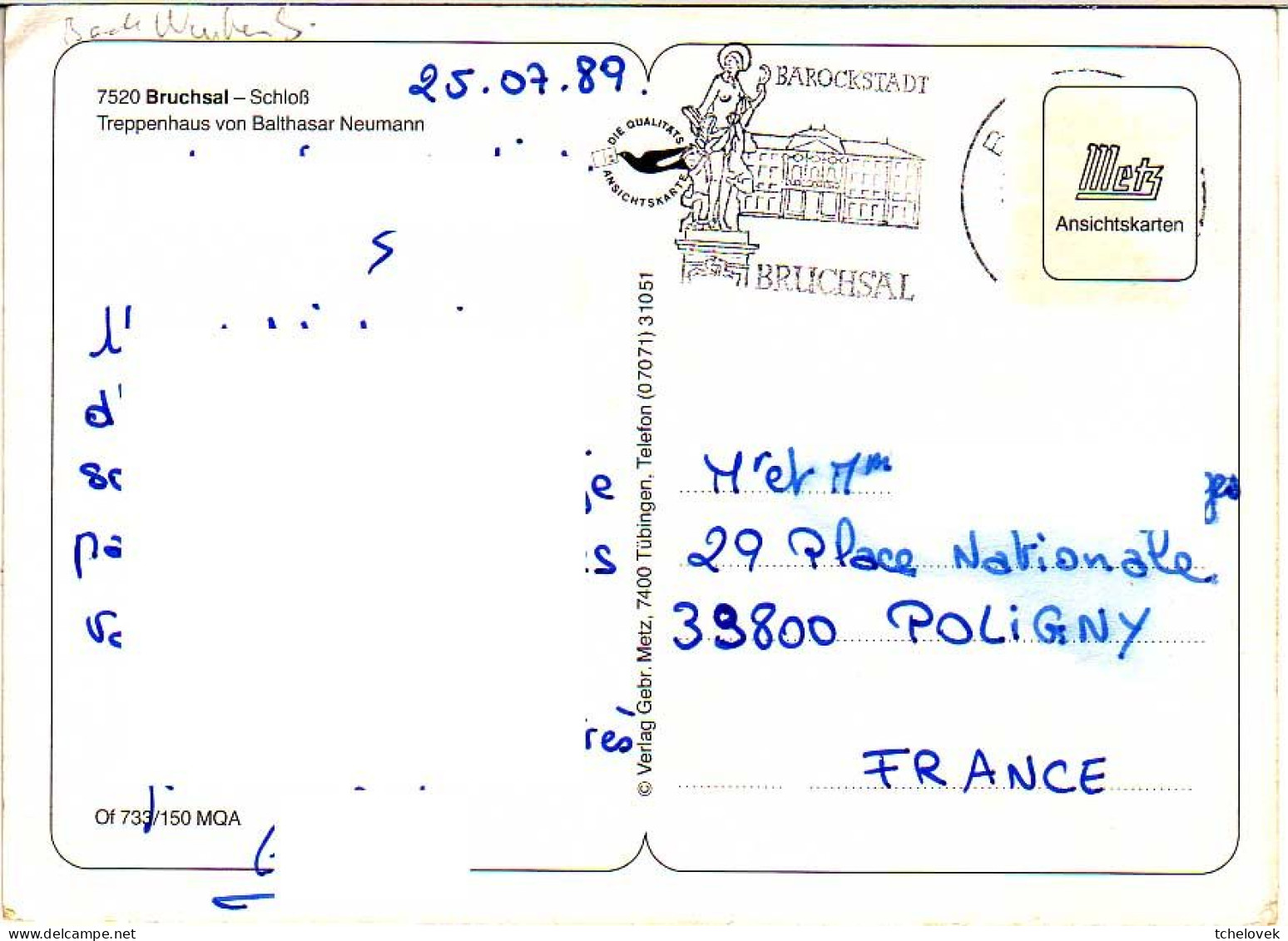 (99). Allemagne. Deutchland. Bade Wurtemberg. Bruchsal Schloss 1989 - Bruchsal