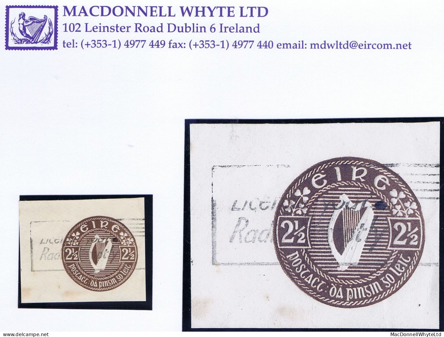 Ireland Postal Stationery 1940s 2½d Brown Stamp Embossed, Not Issued Thus For Normal Envelopes, Used Radio Slogan - Postwaardestukken