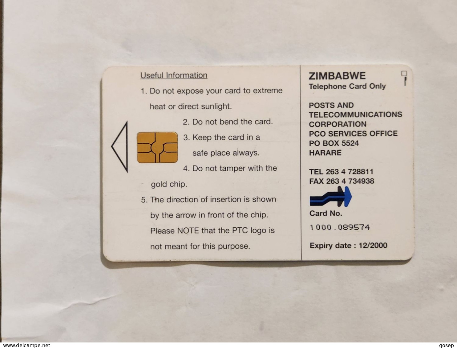 Zimbabwe-(ZIM-24)-Jolly Elephant-(74)-($30)-(1000-089574)-(1/12/2000)-used Card+1card Free - Simbabwe